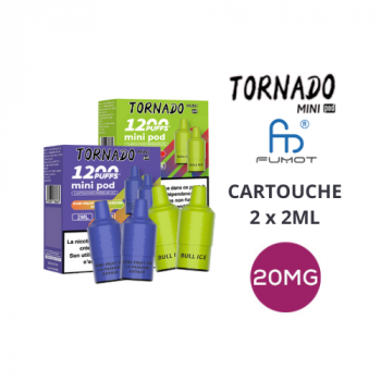 Pack de 2 Pods Tornado Mini 2ml 20mg Fumot Barbe à papa