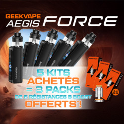 Offre Kit Aegis Force Carbon Black + packs B Boost offerts Geekvape