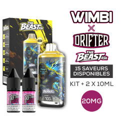 Kit The Beast 45K Thunder Kong 10ml (2x10ml 20mg) Wimbi X Drifter Barbe à Papa Glacée