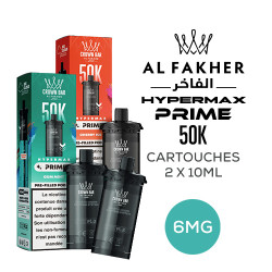 Pack de 2 Cartouches Hyper Max Prime 50K 10ml Al Fakher Gum Mint 