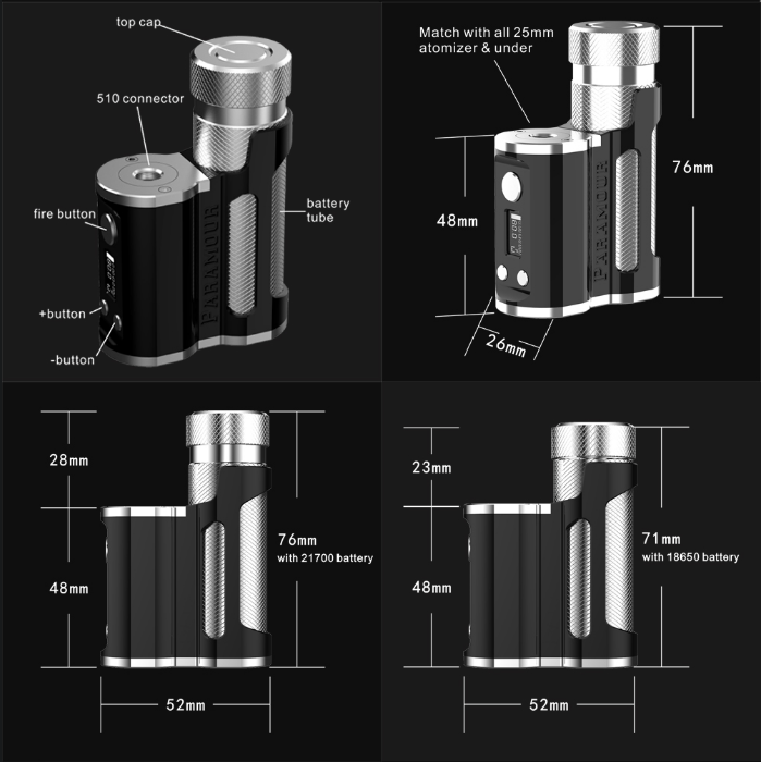 Mod Paramour SBS 21700 Mechlyfe - Vapostore